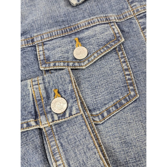 Ralph Lauren‎ Polo Jean Jacket Womans Small Trucker Denim Coat Vintage Y2K Blue - Picture 4 of 13